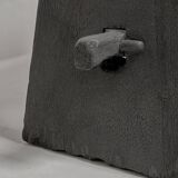 Curved burnt wood stool