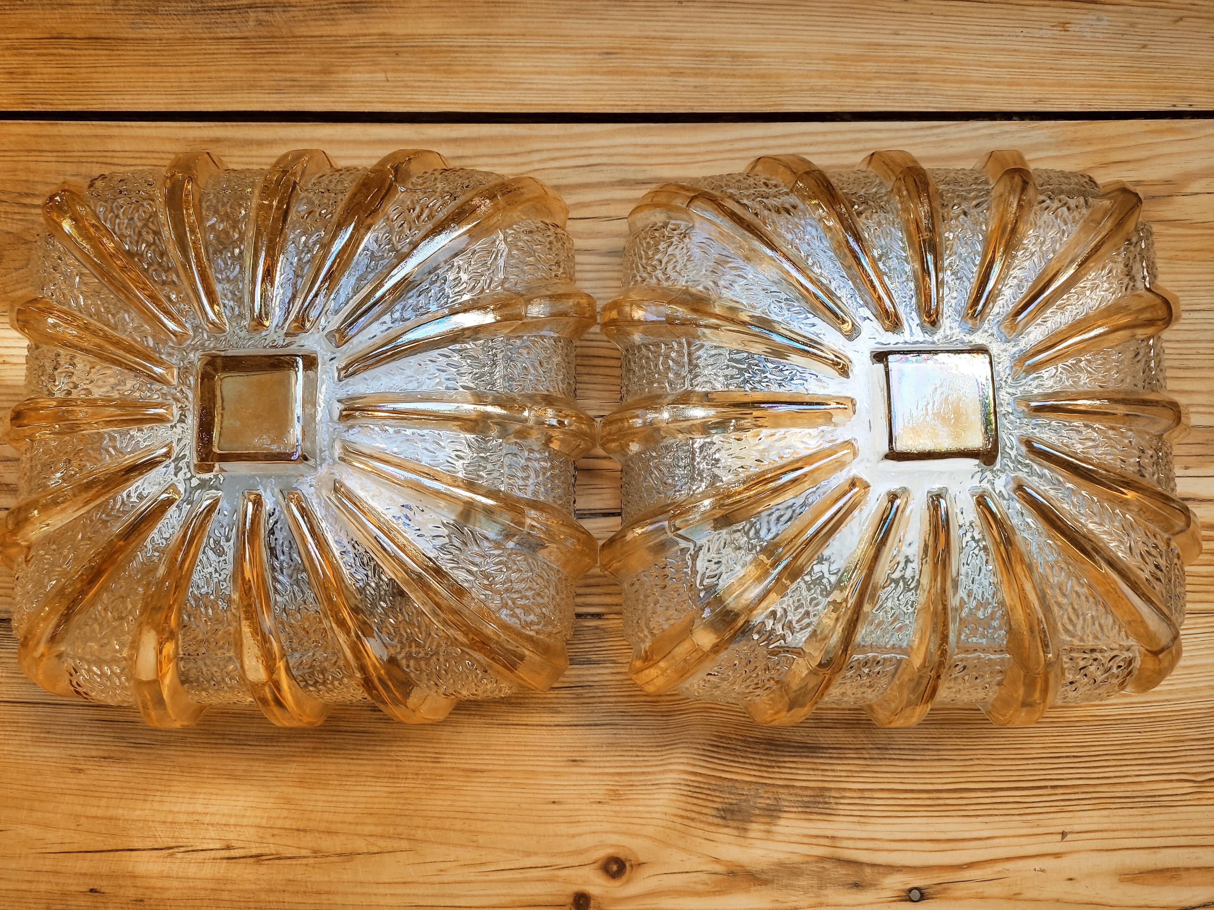 Duo of glass sconces
