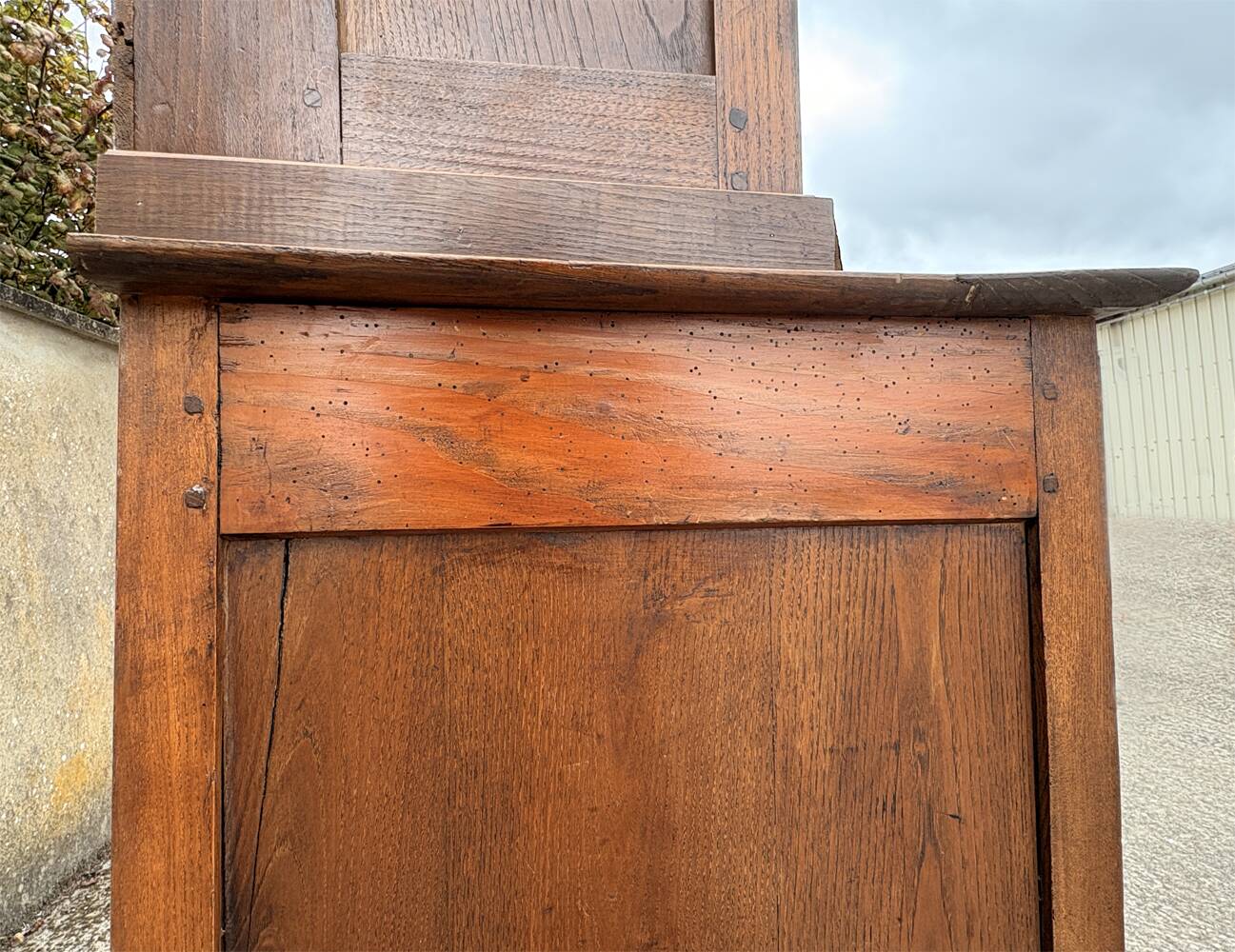 Two-body oak sideboard, circa 1890 — antique glasses and assembly