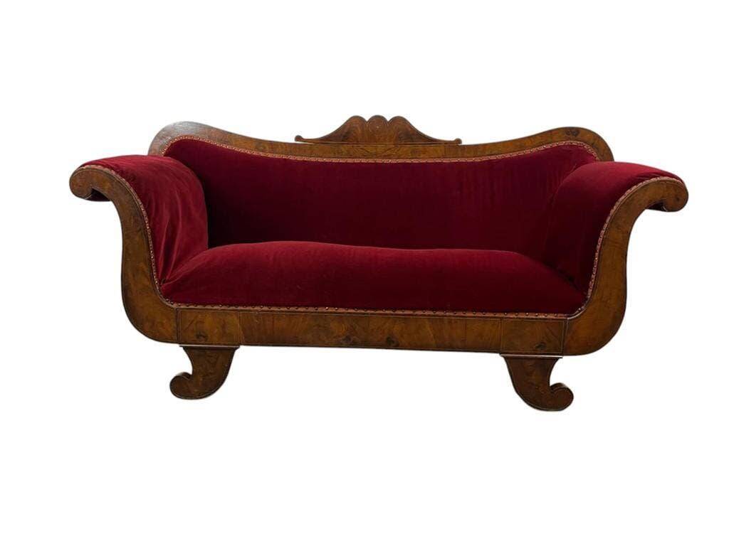 Vintage Bordeaux baroque sofa