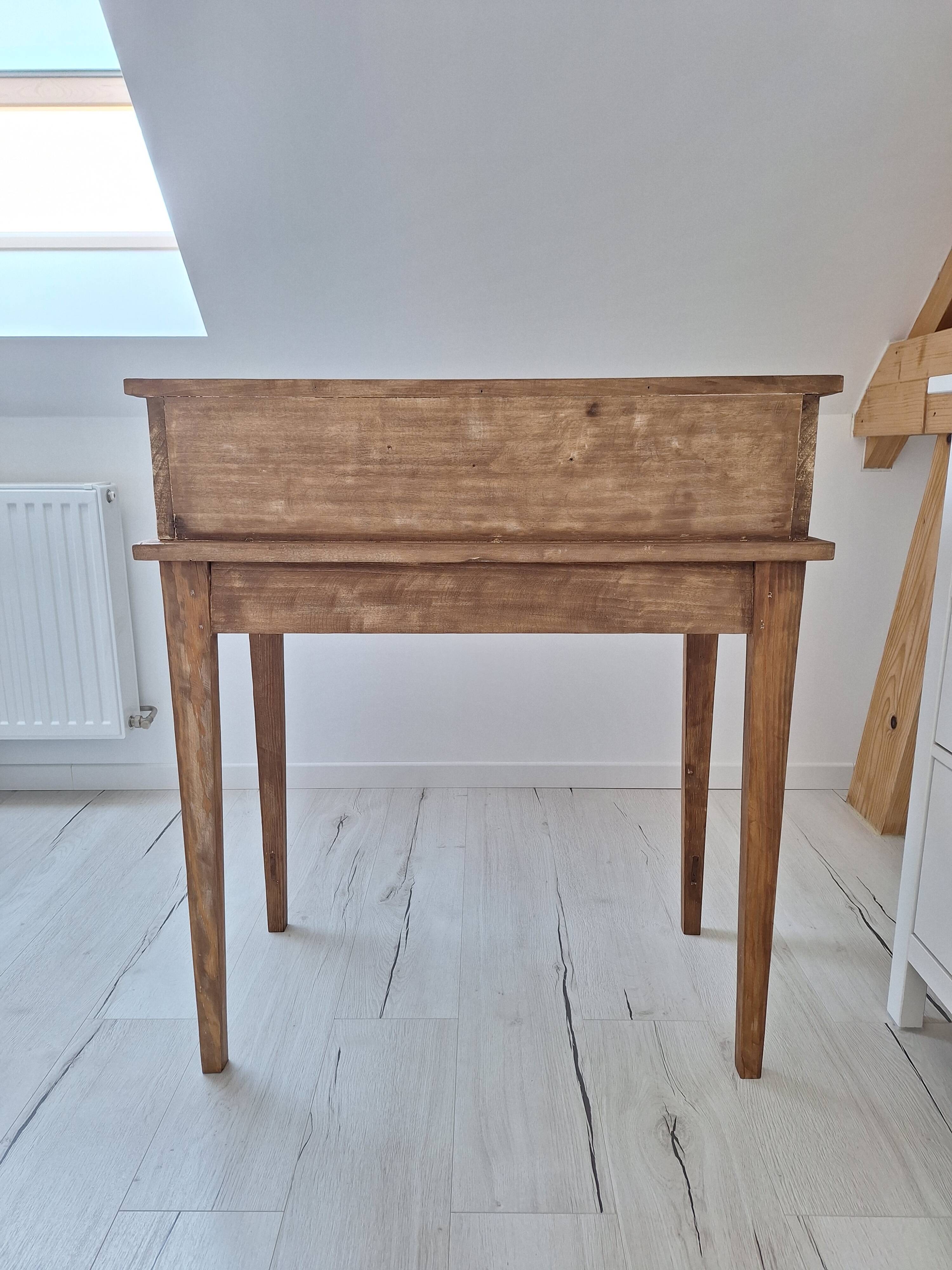 Solid wood tiered desk in a country style