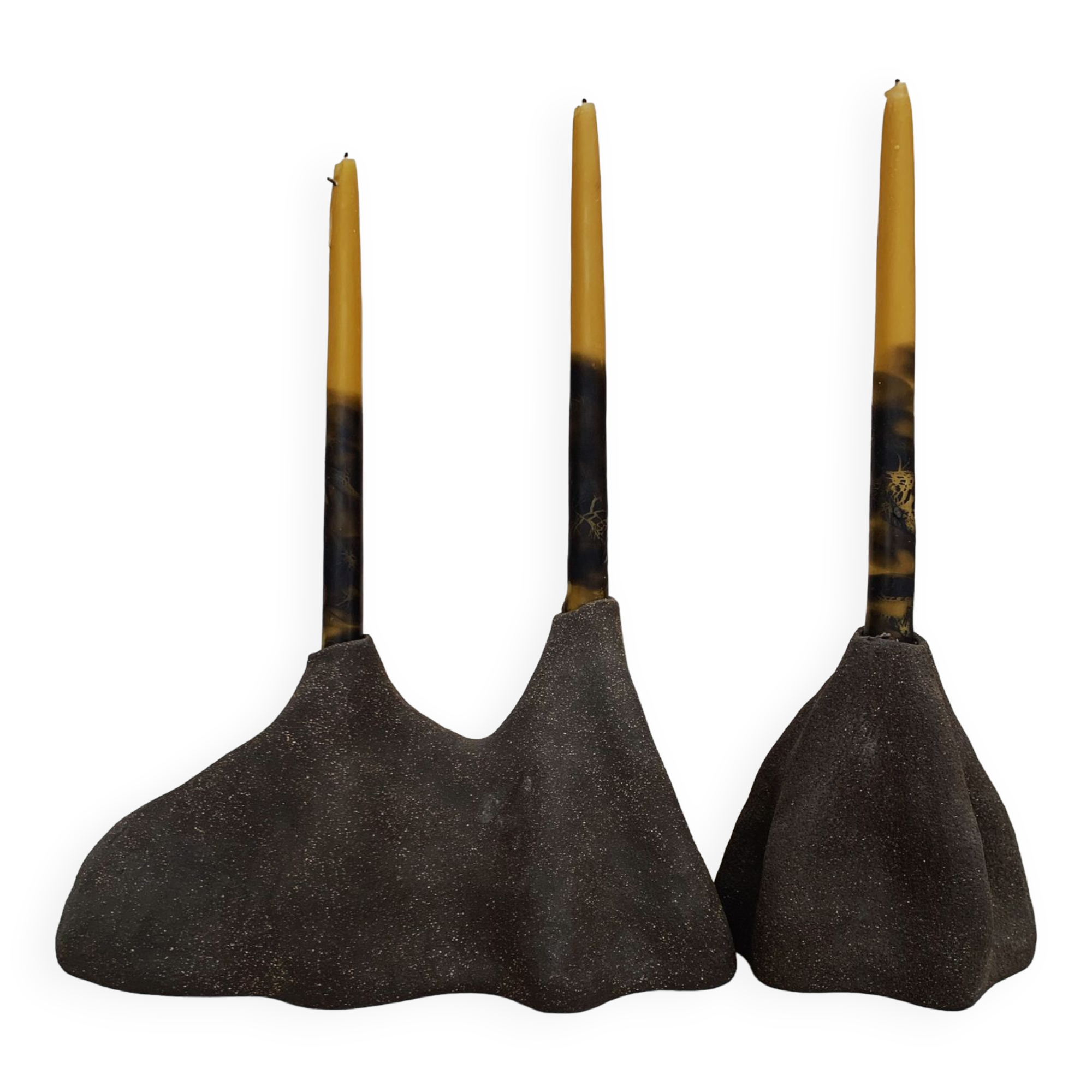 Stoneware candle holders