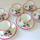 Six coffee cups and their porcelain undercups from Sologne