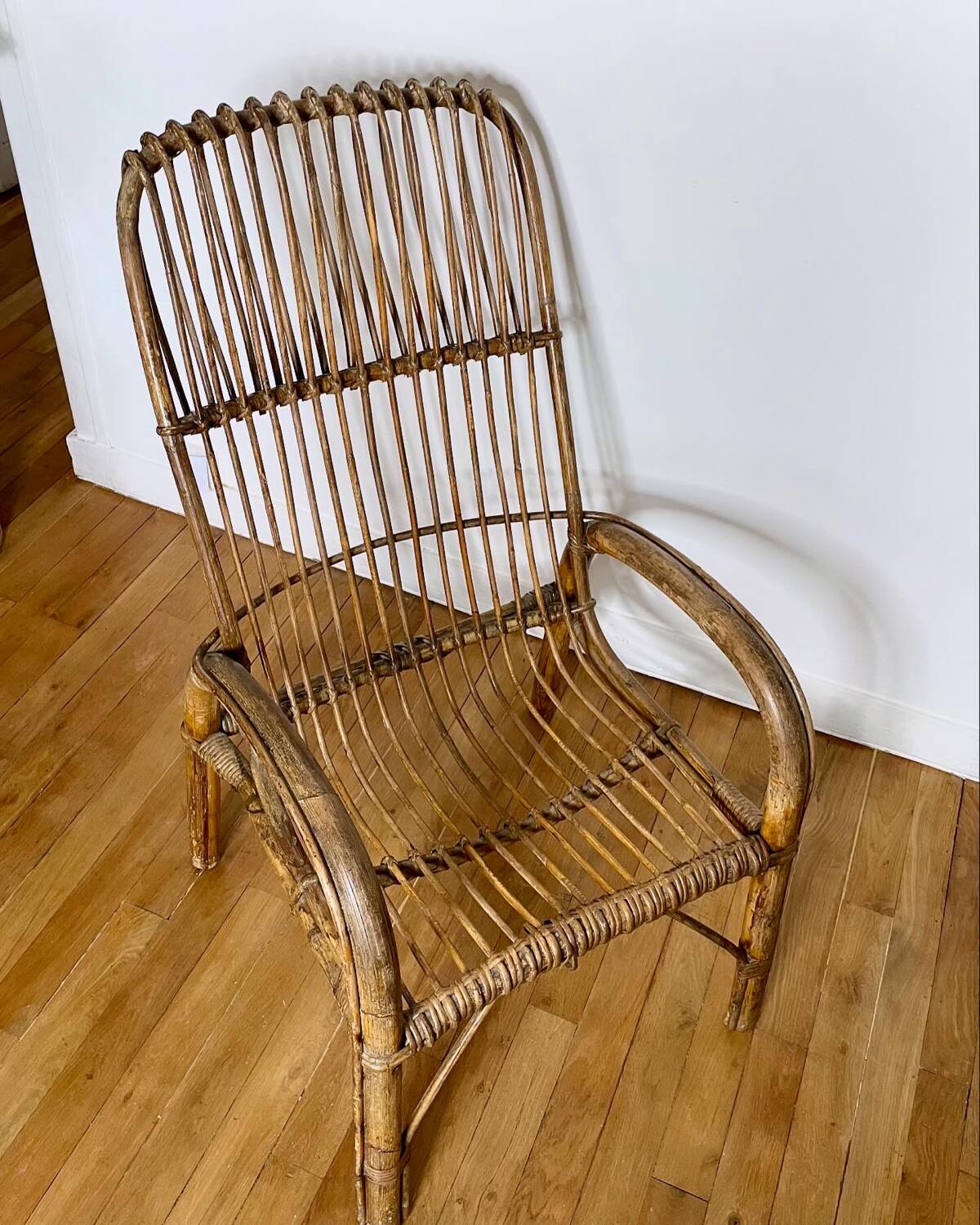 Vintage rattan armchair