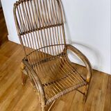 Fauteuil en rotin vintage