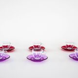 Set of glass cups, Italian design, 1970s, manufactured by Fratelli Guzzini