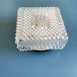Square ceiling lamp in molded glass