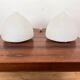 Pair of Czech Opaline Glass Sculptural Table Lamps, 1970s