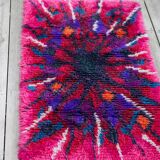 Swedish Tibetan Rya rug with flower by Jagarz for Rya