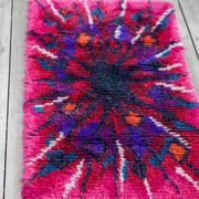 Swedish Tibetan Rya rug with flower by Jagarz for Rya