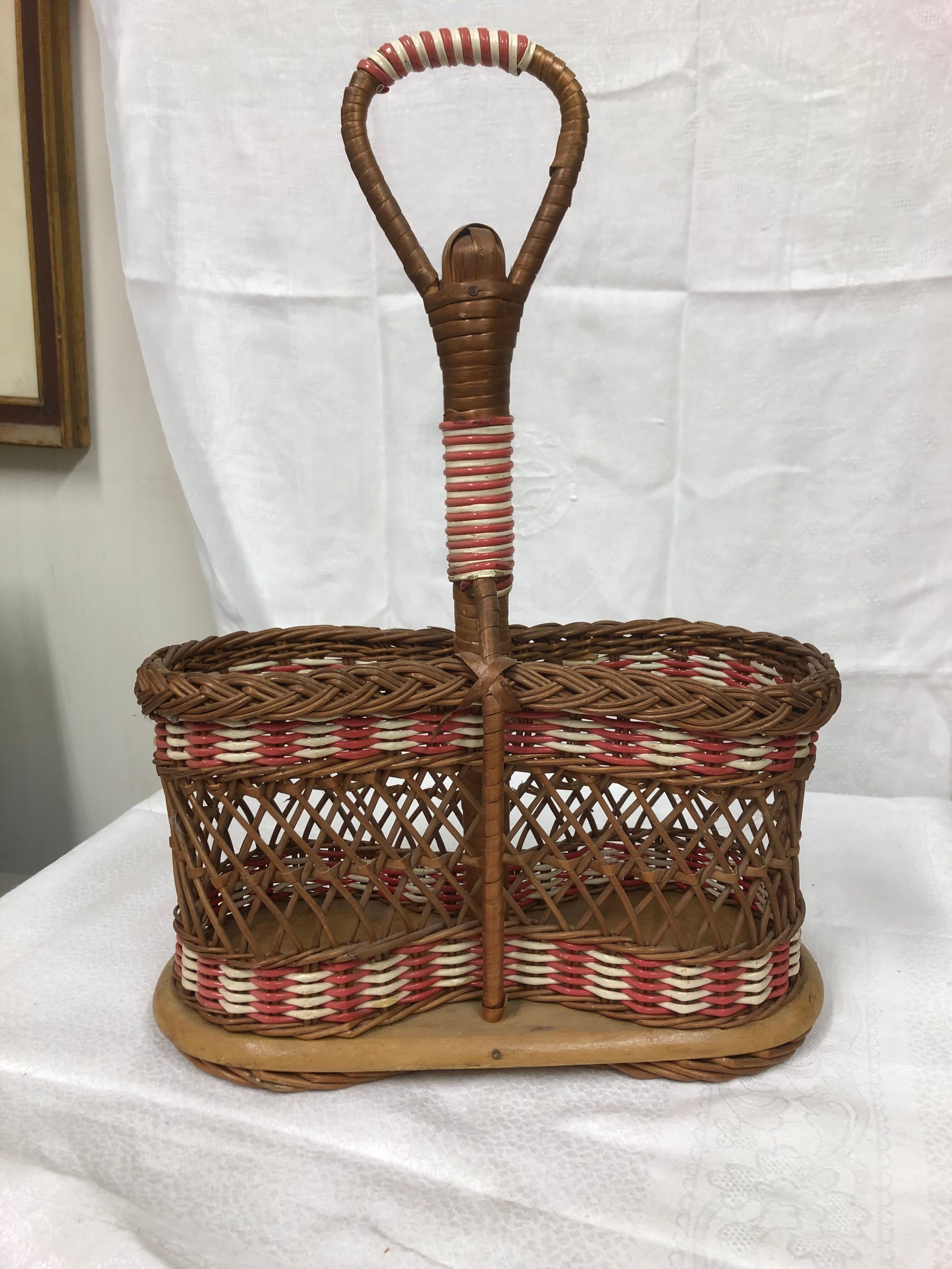 Door rattan bottles from the 60s