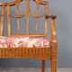 Antique neoclassical canapé in maple and fabric, Italy, 19th century.
