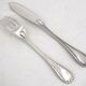 Christofle Rubans model, 6 fish cutlery, 12 pieces in silver-plated metal.