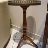 Two round tripod coffee tables louis xvi style