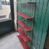 LIBRARY SHELF 1960 REMOVABLE 5 LEVELS OF METAL SIDE SHELF