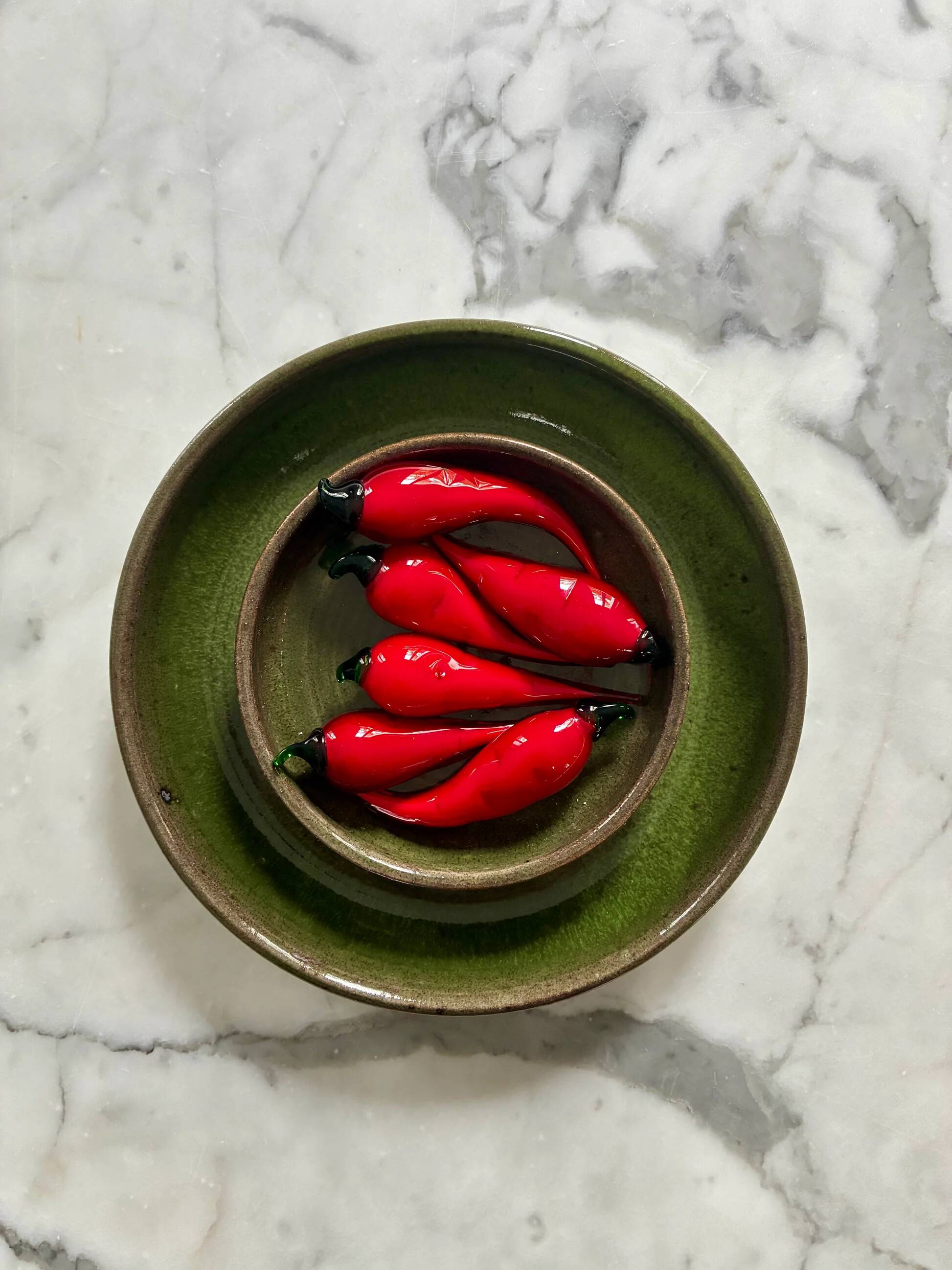 Six "Spicy" Murano glass knife rests - 1970.