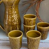 Pitcher and cups Sarreguemines