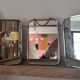 Miroir triptyque de barbier vintage