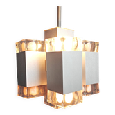 Chandelier cubique vintage italien par Gaetano Sciolari, années 1970
