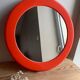 Syla vintage orange plastic round mirror