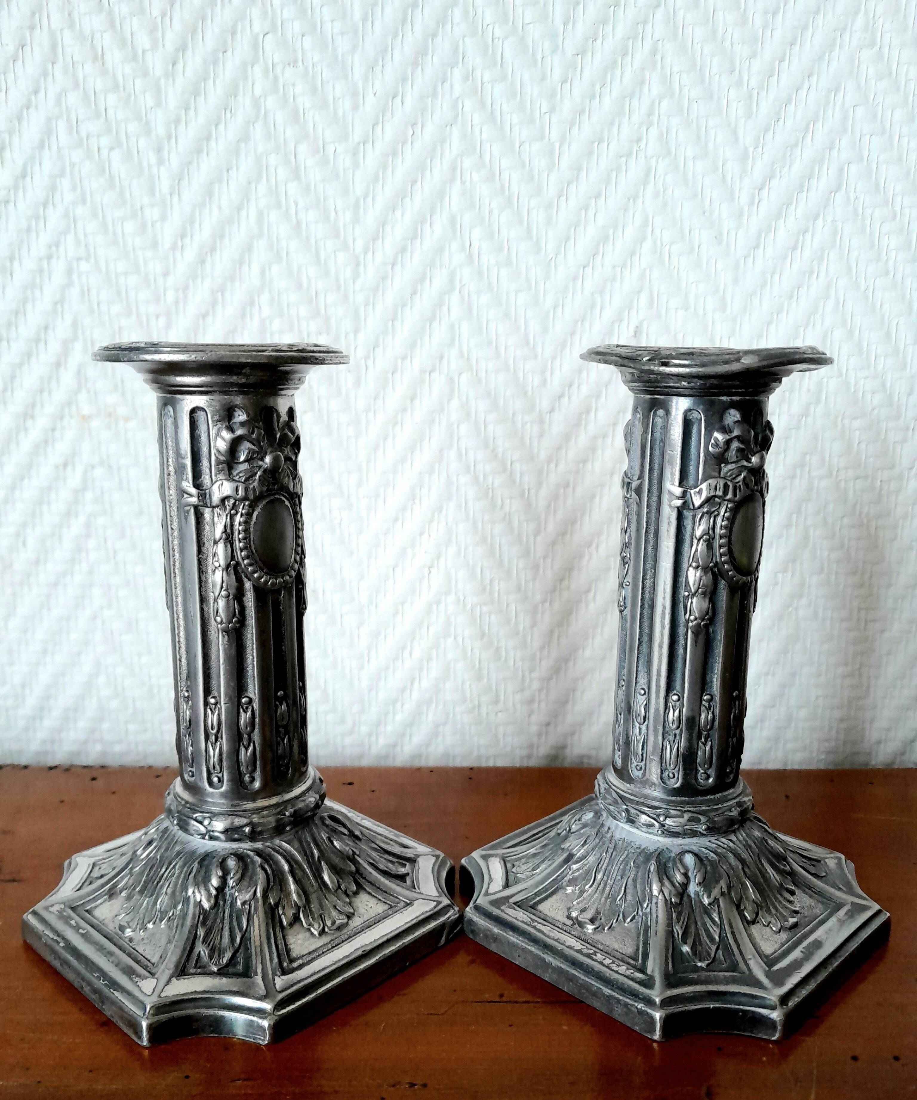 Pair of candlesticks by Victor Saglier 19th century