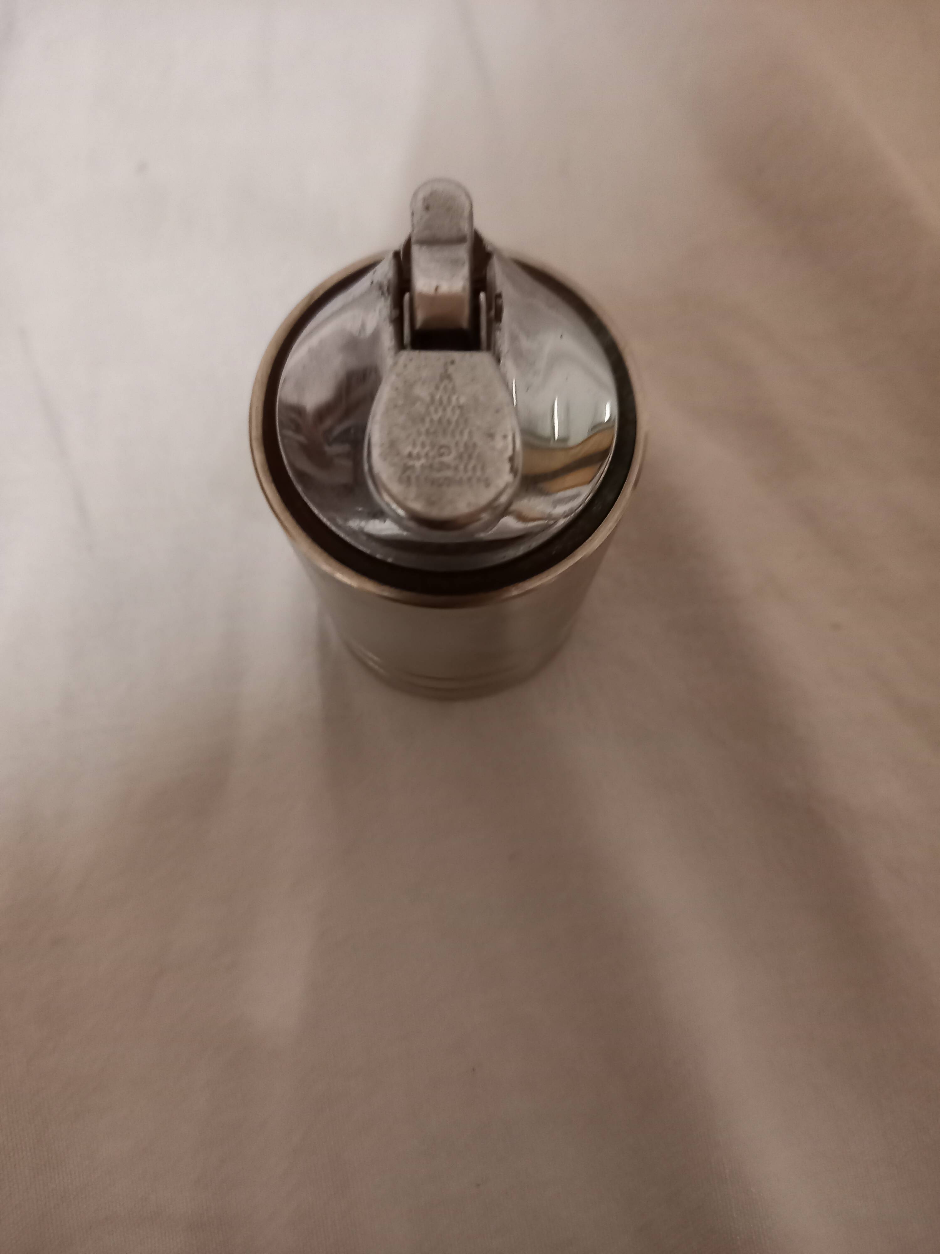 Chrome steel table lighter, vintage 1970s