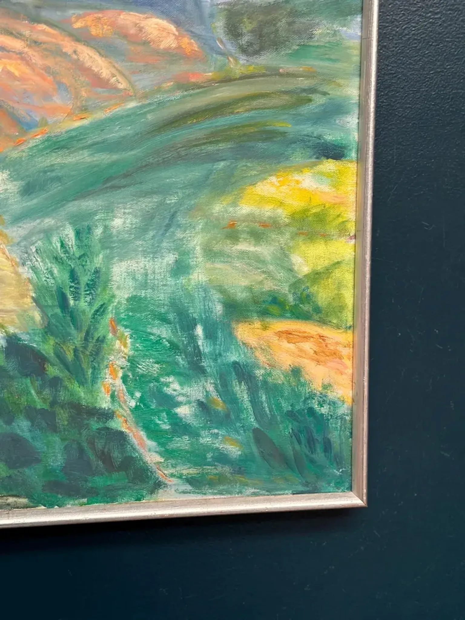 Original Swedish Oil on Canvas – "Landscape" by Lalla Blecher – Signed – Dated 1994 – Framed – 63 × 53 cm (24.8" × 20.9")