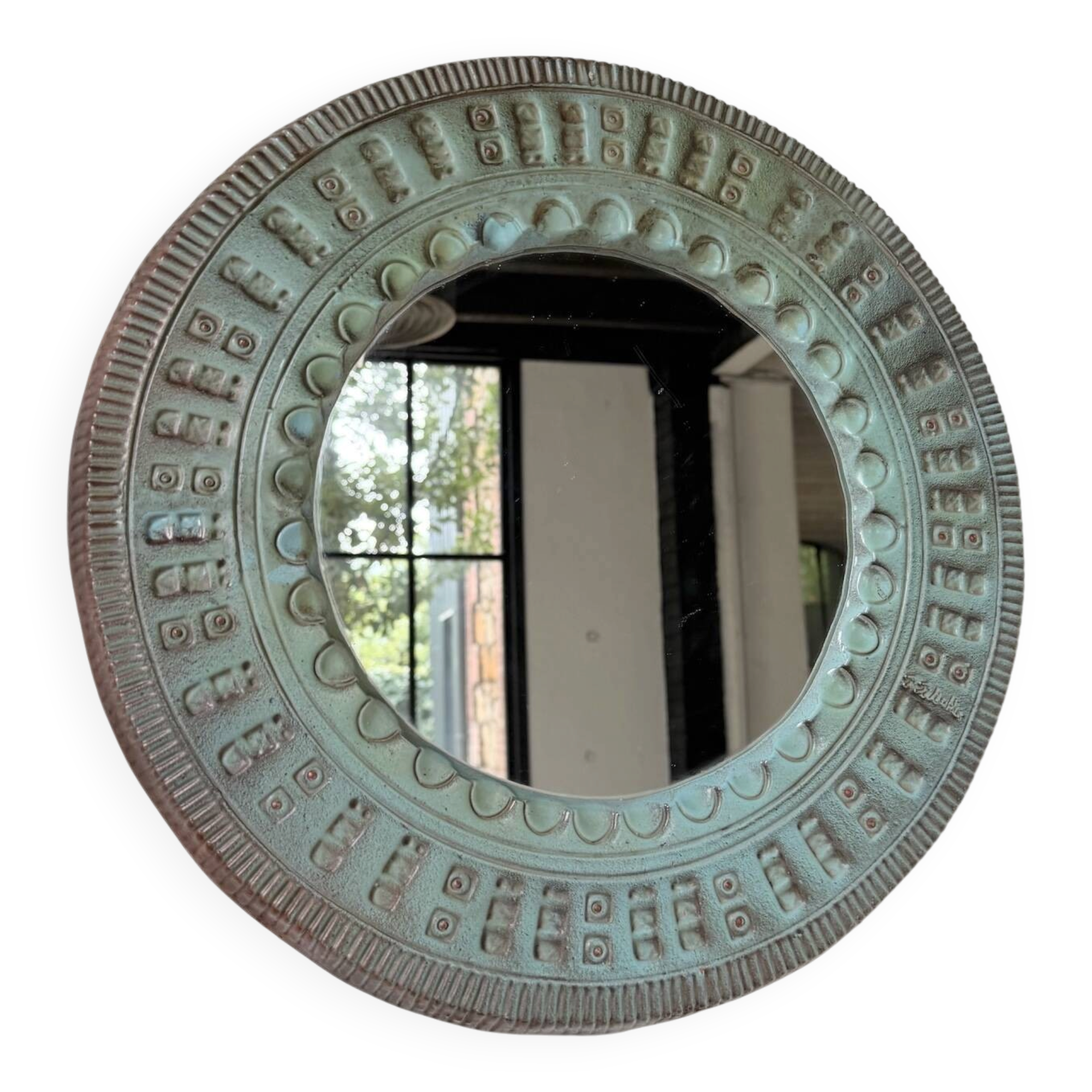 Art mirror Italy in ceramic from the 90s.