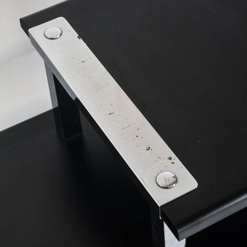 Vintage Hi-Fi furniture in lacquered wood and chrome iron, Spain, 1980