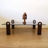 Vintage coffee table in smoked glass