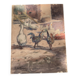 The Chicken Coop. A. De Brou. 1926. Watercolor and Pencil.