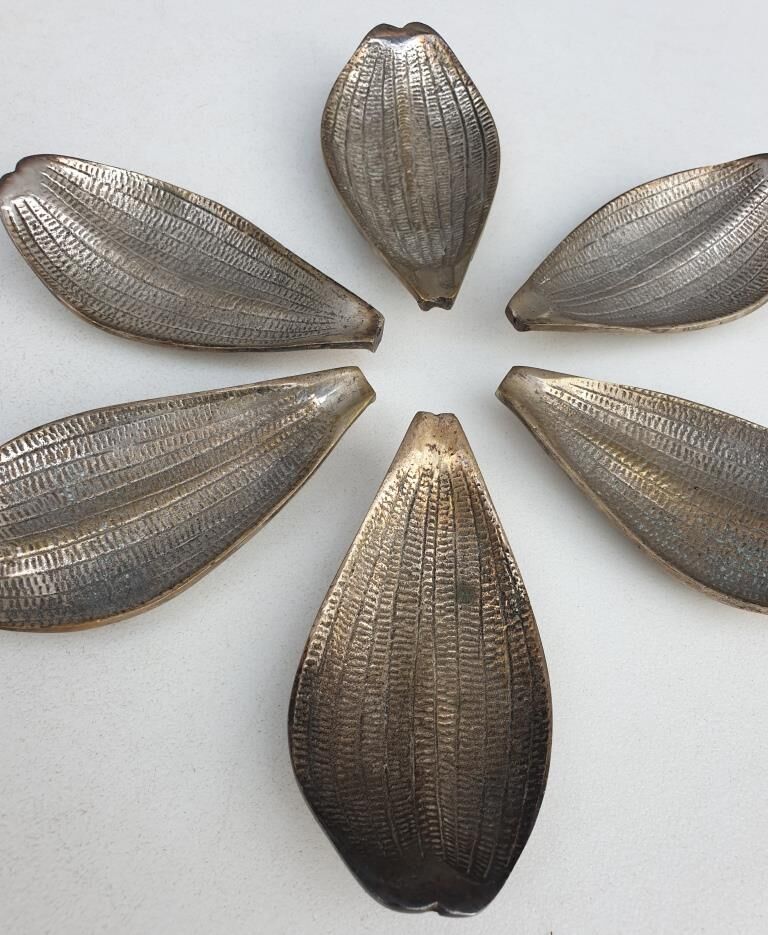 Set of 6 petals brass display