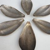 Set of 6 petals brass display