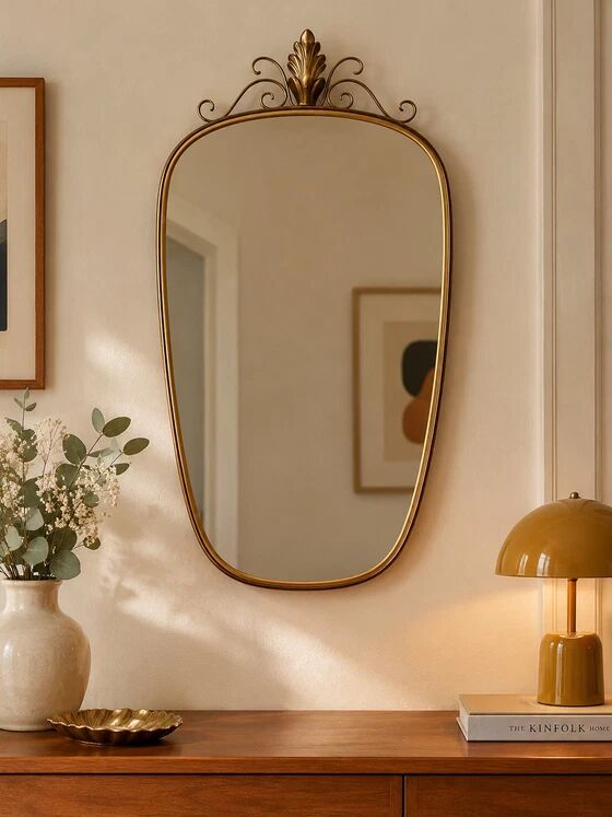 Golden Metal Rearview Mirror