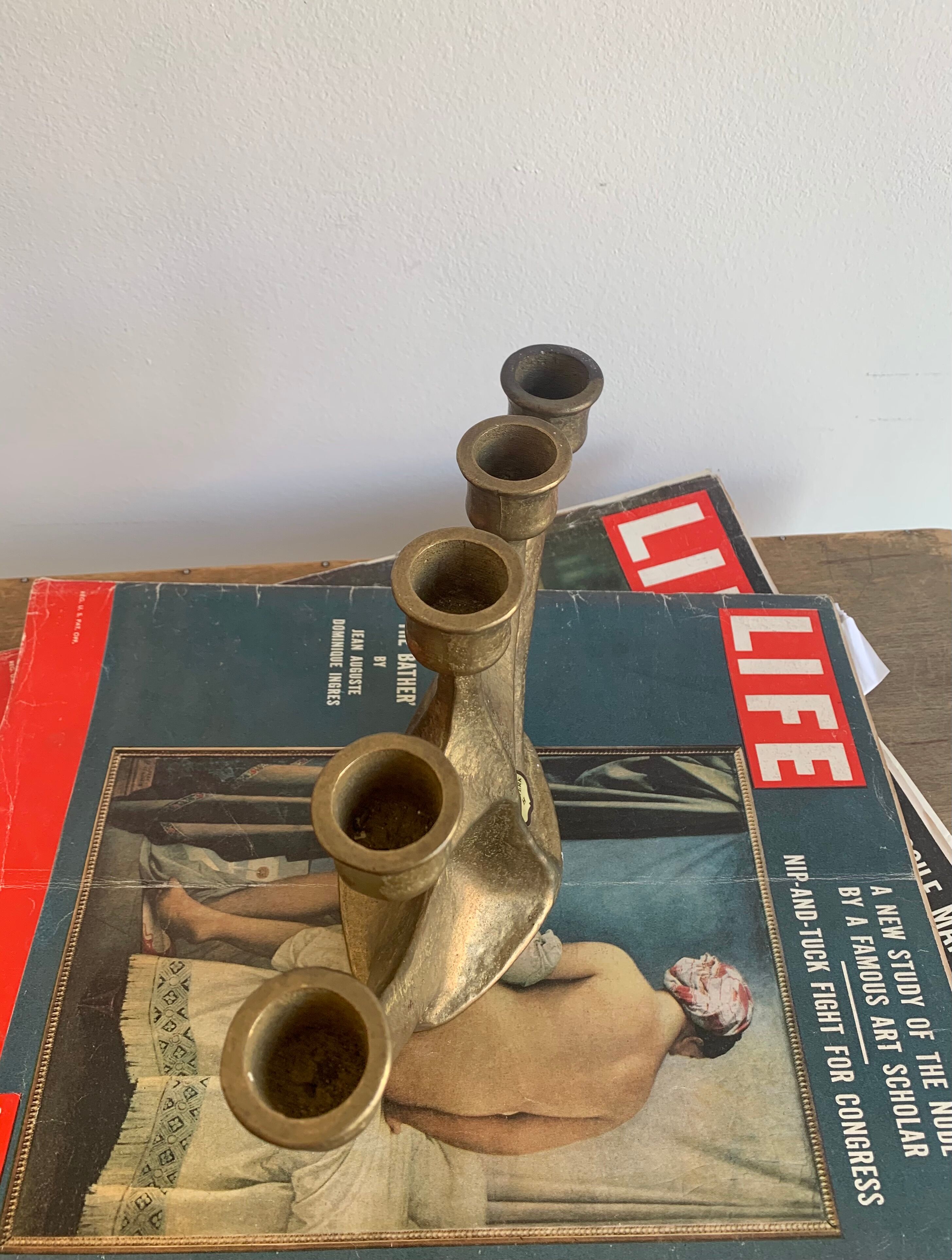 Bronze candleholder, 1970s