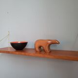 Teak and brass shelf, vintage scandinavian 1960s
