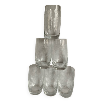 Engraved crystal tall glasses