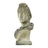 Beautiful Weathered Apollo Bust Garden Statue Cast Stone 65cm