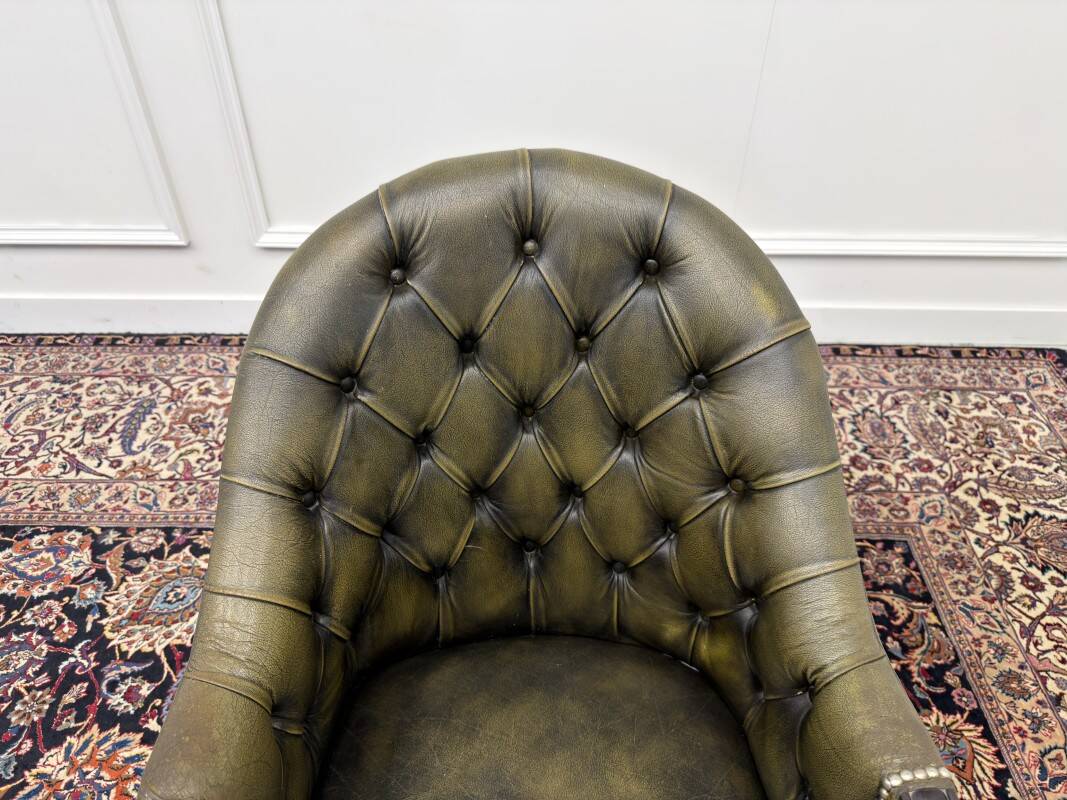 Green English Chesterfield Desk Chair Director Chair