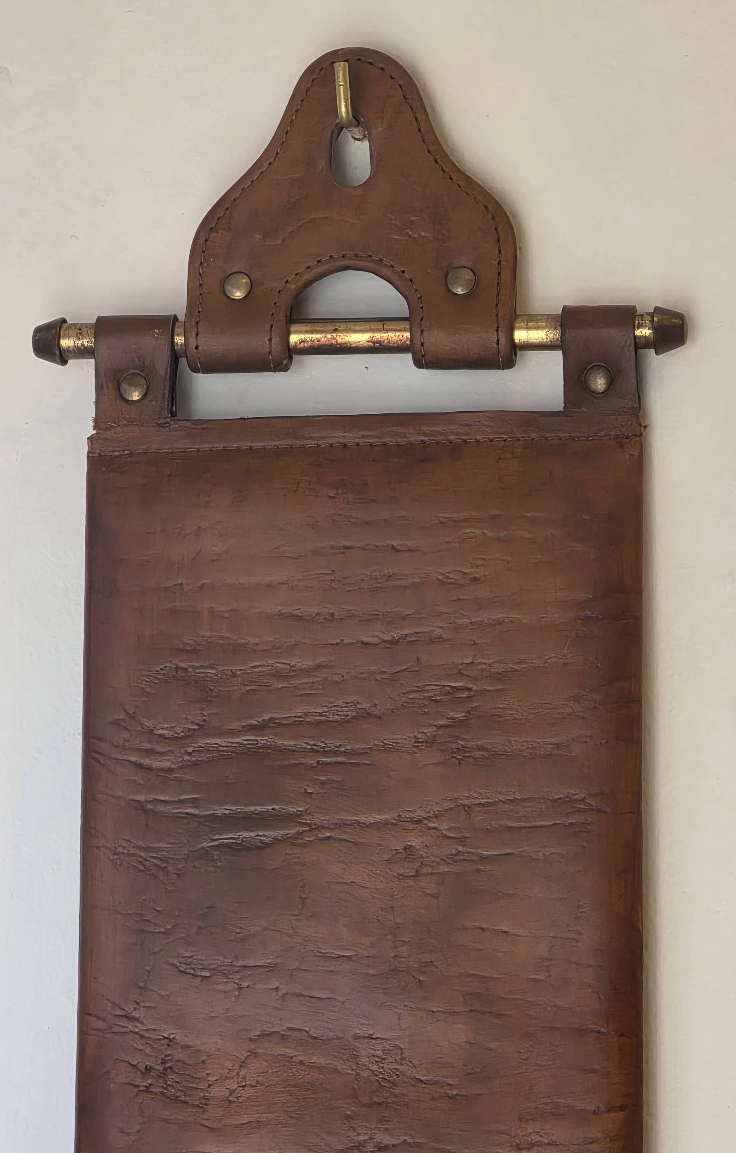 Leather Mirror, attributed to Uno & Östen Kristiansson, Luxus Vittsjö, circa 1970