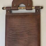 Leather Mirror, attributed to Uno & Östen Kristiansson, Luxus Vittsjö, circa 1970