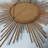 Vintage rattan sun mirror 1960