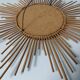 Vintage rattan sun mirror 1960