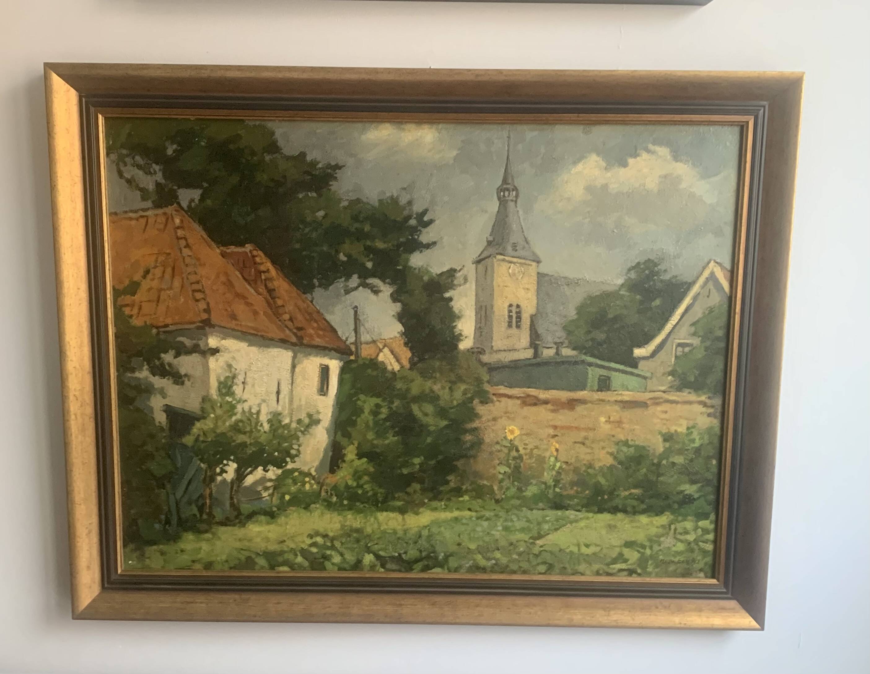 Large antique oil painting