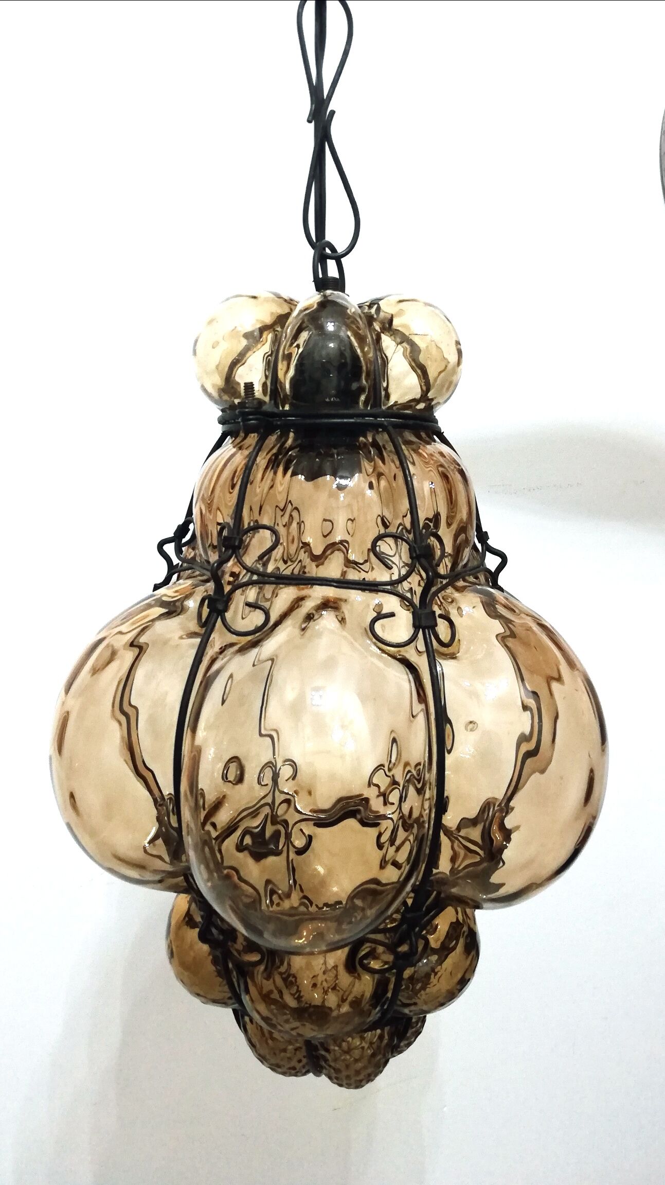 Murano glass lantern chandelier by Gianni Seguso