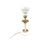 lampe à poser Maison Le Dauphin Palmier en laiton et bois