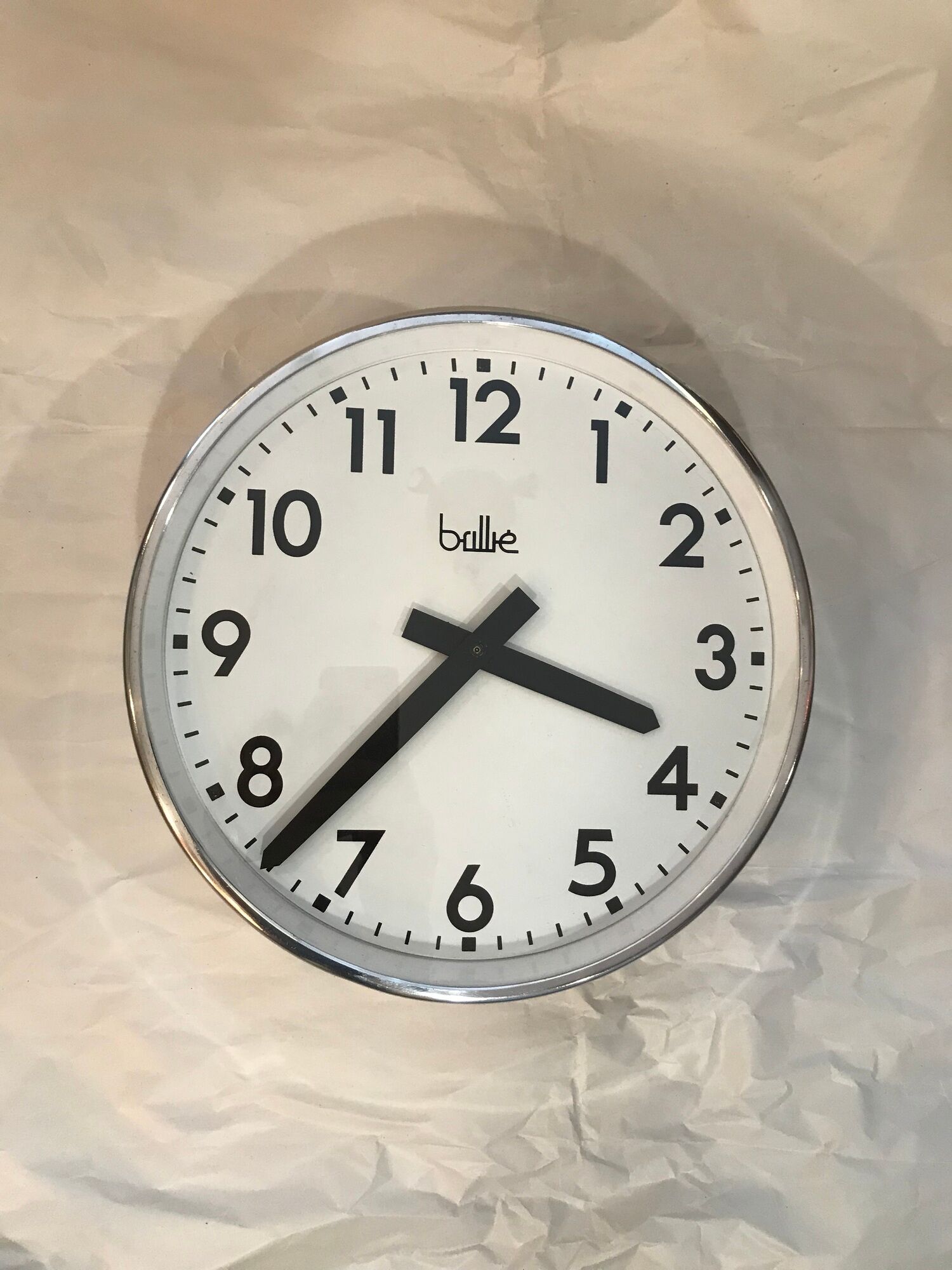 Brillie industrial clock 30 cm works vintage