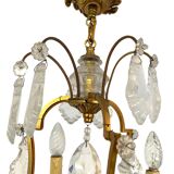 Lustre en bronze à pampilles (cristal)