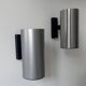 Pair of vintage wall lights, brushed metal, Bur Leucthen Germany 1970