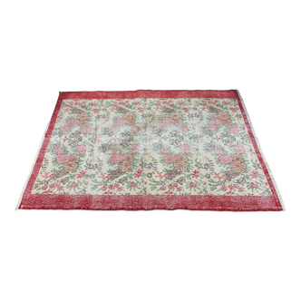 Vintage turkish rug 185x122 cm shabby distressed carpet medium